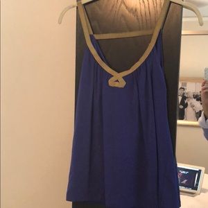 Trina Turk Purple Tank with Gold Straps